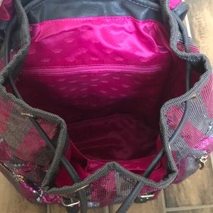 Juicy Couture Bags - Juicy Couture Pink Stripe Sequin Backpack NWT Juicy Couture Bags - Juicy Couture Pink Stripe Sequin Backpack NWT